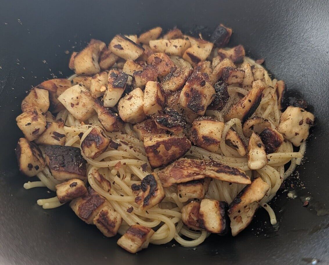Hot Honey Halloumi Carbonara